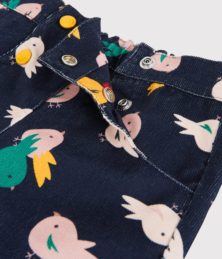 Pantal&oacute;n de terciopelo de beb&eacute;. azul/multicolor