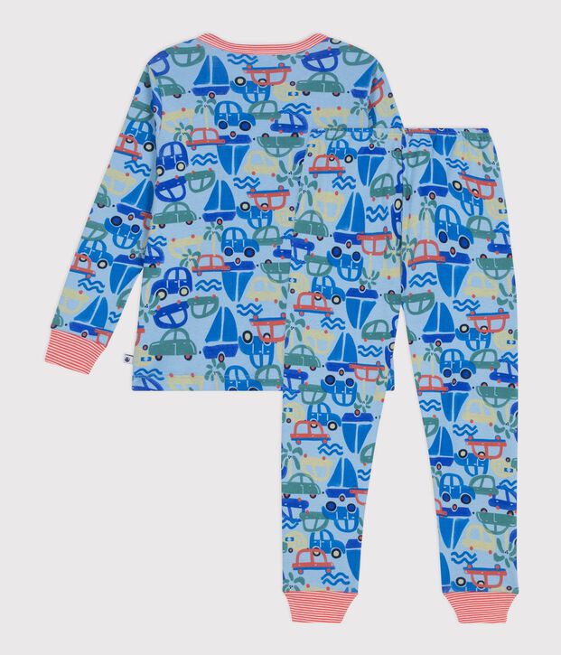Pijama infantil de algod&oacute;n con estampado de coches azul/multicolor