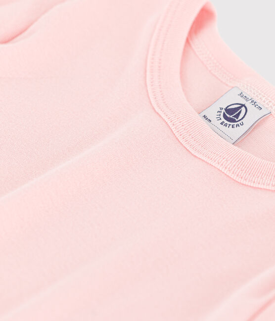 Camiseta de manga larga de algodón para niña rosa MINOIS