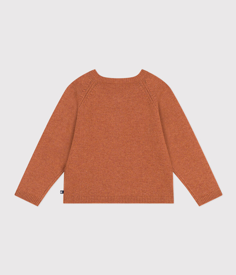 C&aacute;rdigan de lana de ni&ntilde;a marron