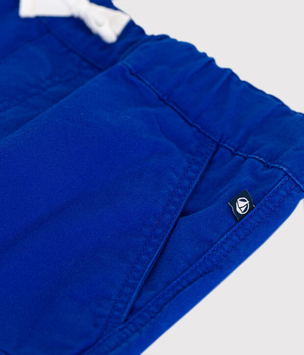 Bermudas de tela de algod&oacute;n para ni&ntilde;o azul