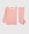 Pijama milrayas de algodón orgánico infantil unisex rosa PAPAYE/ MARSHMALLOW