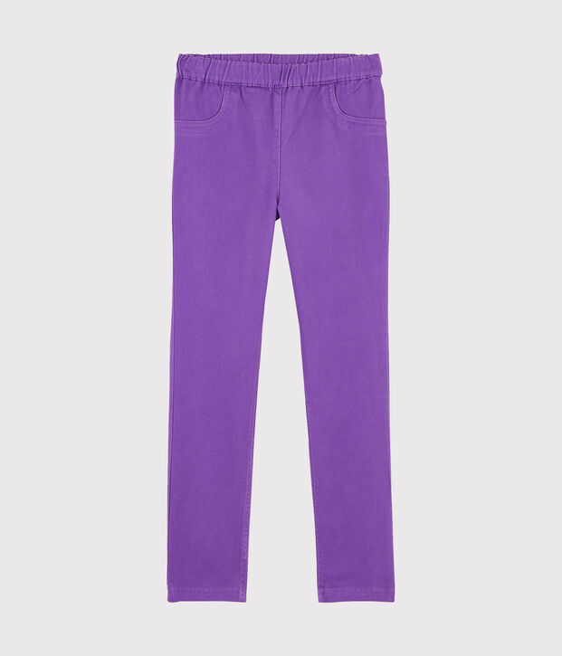Vaqueros slim el&aacute;sticos de ni&ntilde;a violeta