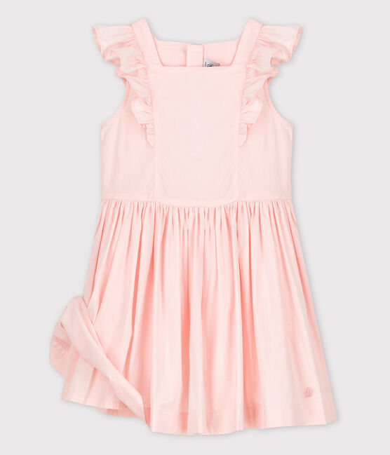 Vestido de celebración de popelina de niña rosa FLEUR