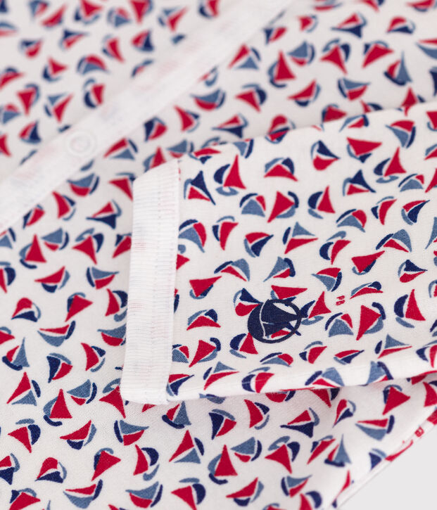 Pijama sin pies de algod&oacute;n estampado para beb&eacute; blanco/rojo/multicolor