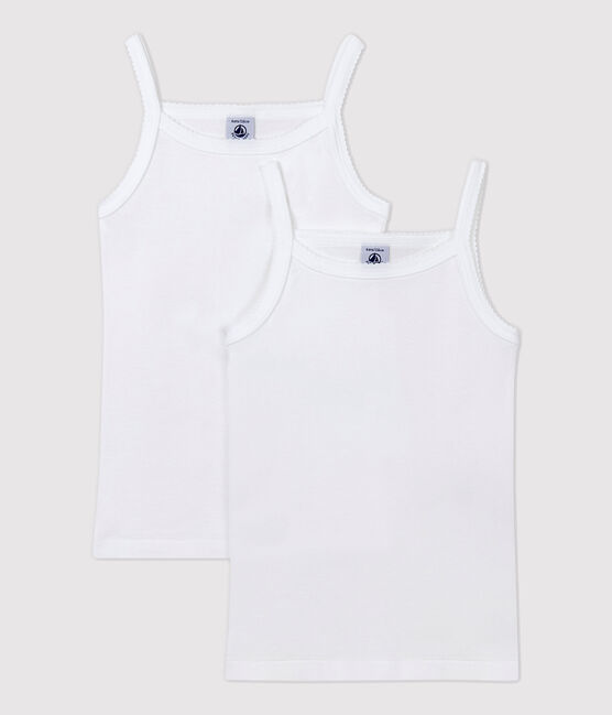 Lote de 2 camisetas de tirantes blancas de niña variante 1