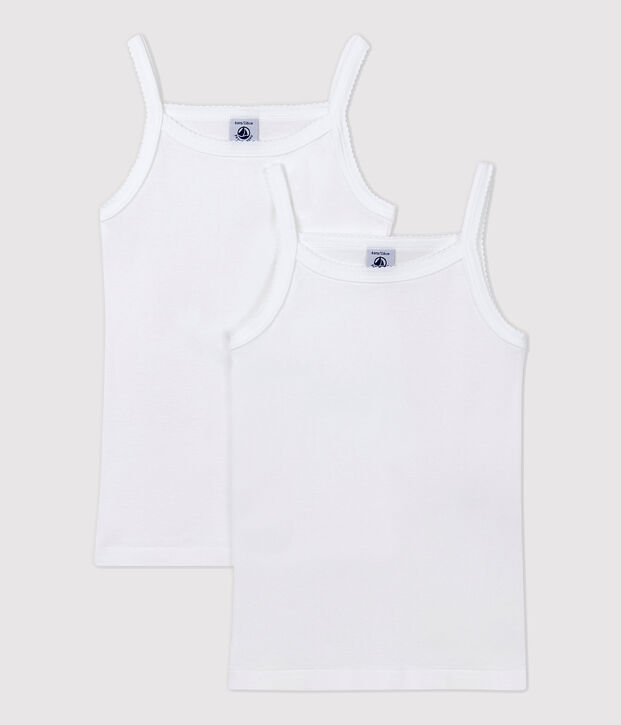 Lote de 2 camisetas de tirantes blancas de ni&ntilde;a multicolor