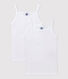 Lote de 2 camisetas de tirantes blancas de niña