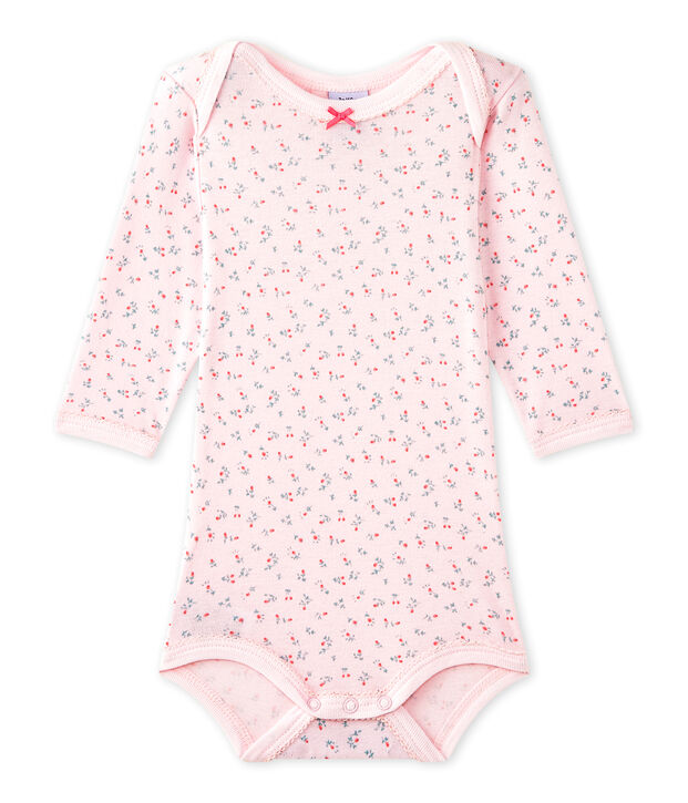 Body de manga larga estampado para beb&eacute; ni&ntilde;a rosa/multicolor