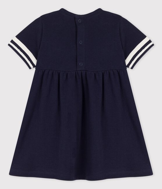Vestido de estilo marinero de algodón orgánico para bebé. azul SMOKING