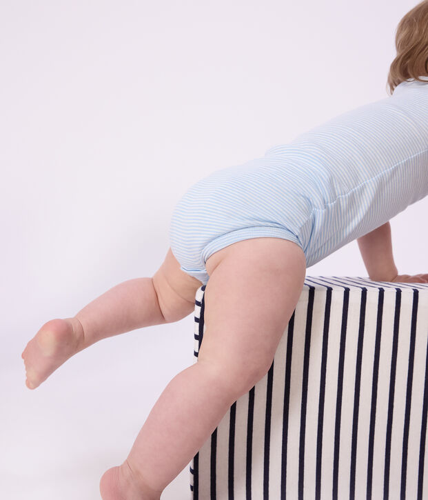 Juego de 3 bodies de algod&oacute;n de manga corta a rayas para beb&eacute; multicolor