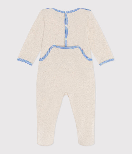 Pijama de terciopelo con abertura trasera para bebé beige MONTELIMAR CHINE