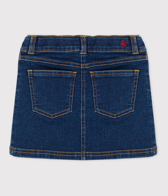 Falda recta de tejido vaquero de niña azul DENIM BRUT