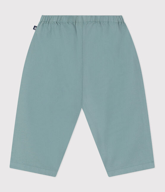 Pantalón liso de algodón y lino para bebé verde PAUL