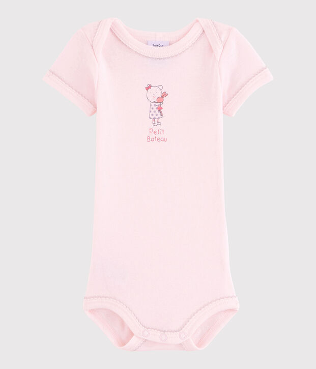 Bodi de manga corta de beb&eacute; ni&ntilde;a rosa