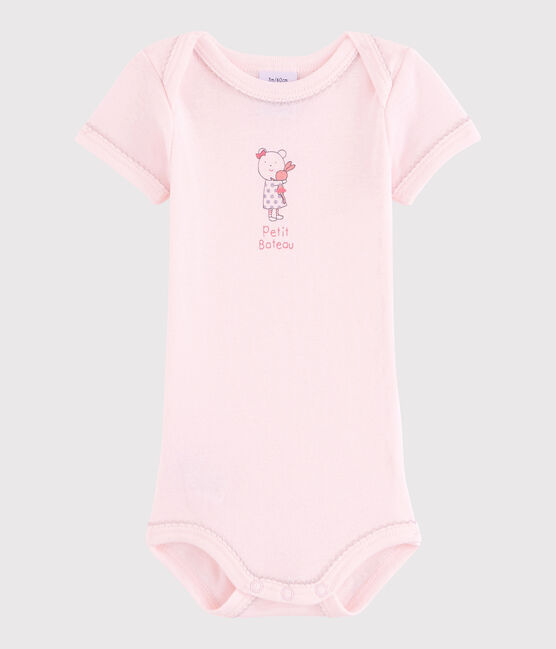Bodi de manga corta de bebé niña rosa VIENNE