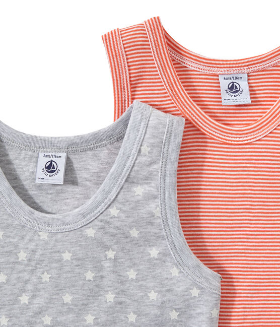 Lote de 2 camisetas sin mangas para niño blanco LOT