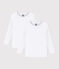 Lote de 2 camisetas blancas de manga larga de niña variante 1