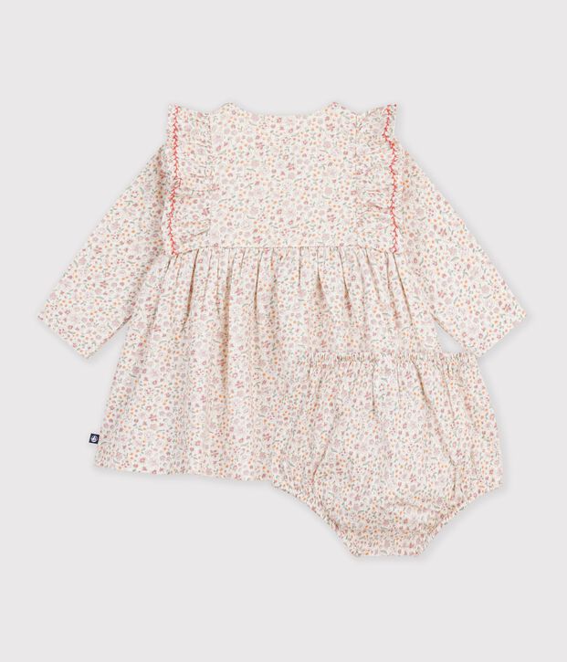 Vestido de algod&oacute;n con estampado de flores para beb&eacute; crudo/multicolor