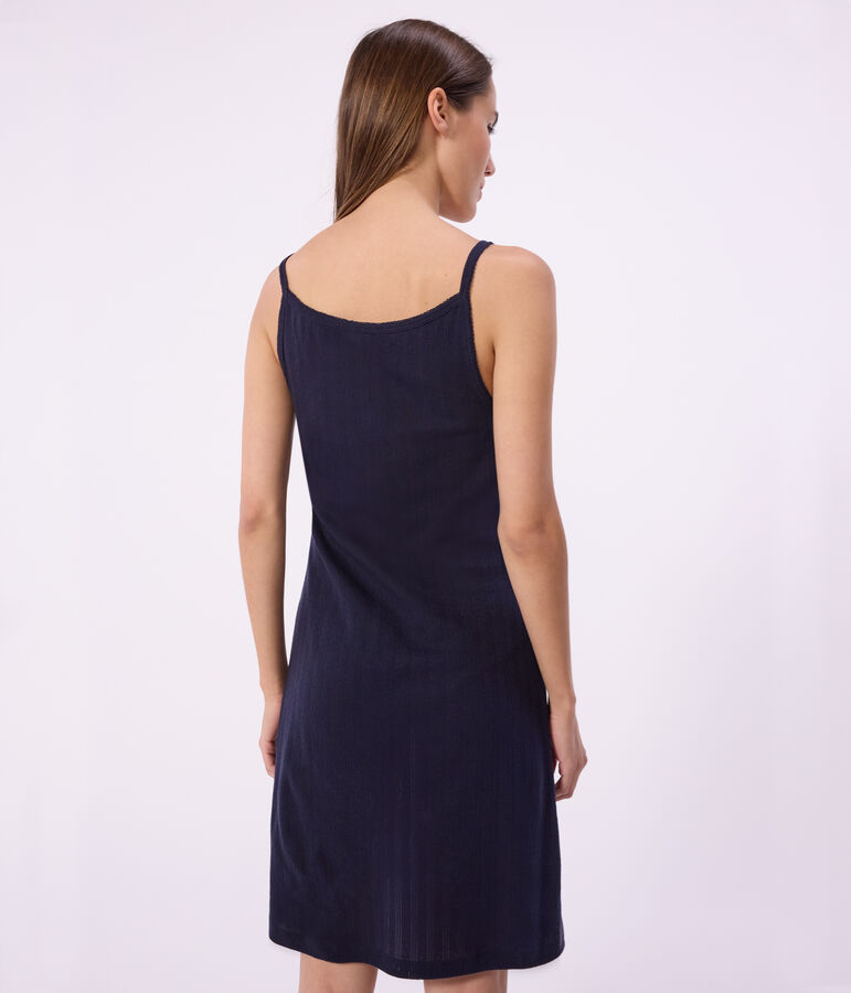 Camis&oacute;n de algod&oacute;n calado para mujer azul SMOKING