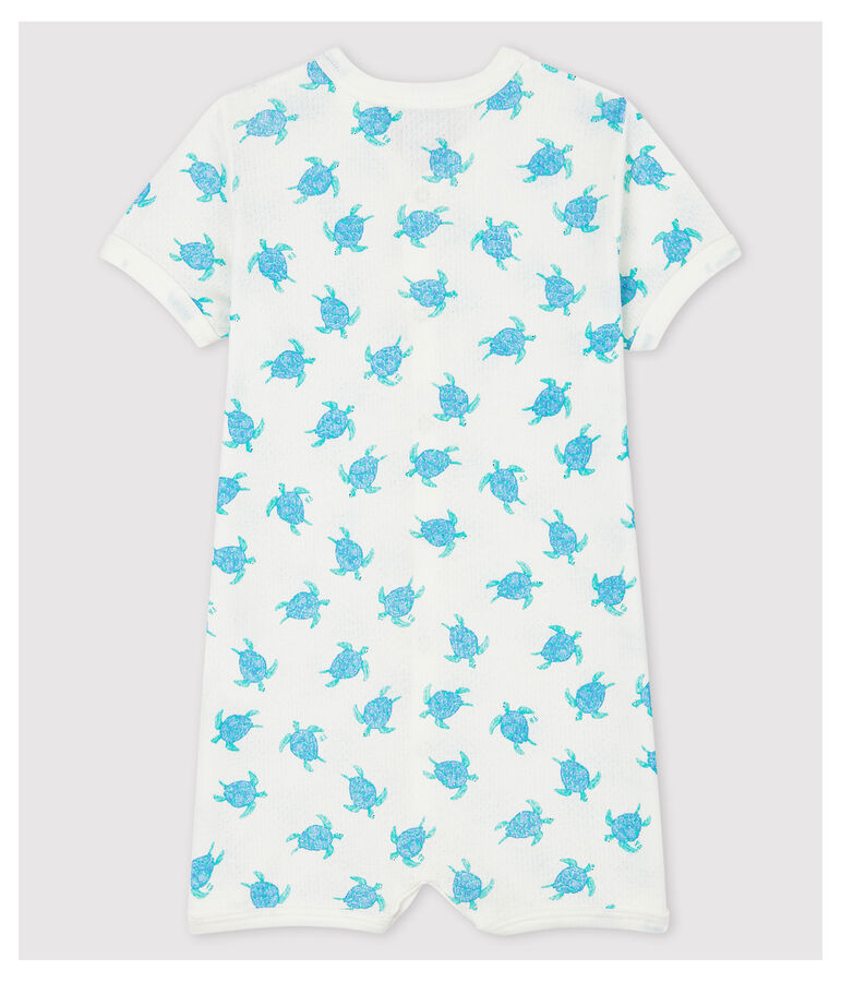 Mono corto con tortugas de algod&oacute;n ultra-ligero blanco/multicolor