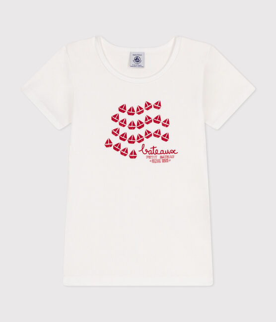 Camiseta infantil de manga corta de algodón blanco ECUME