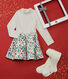 Estuche de regalo con vestido y medias de niña