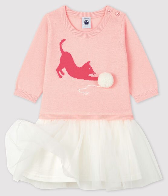 Vestido de manga larga para bebé niña rosa MINOIS