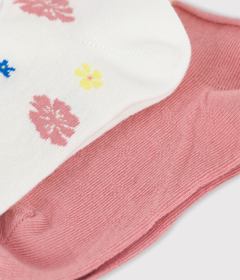 Juego de 2 pares de calcetines de ni&ntilde;a multicolor