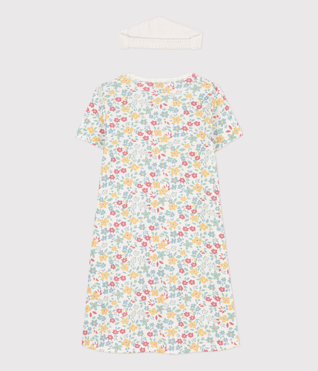 Camis&oacute;n de algod&oacute;n con flores y corona para ni&ntilde;a blanco/multicolor