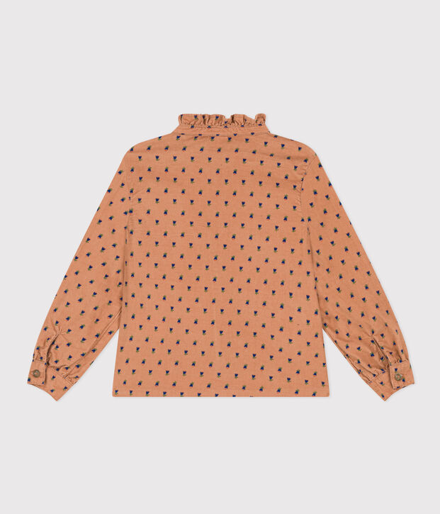 Blusa de terciopelo fino con flores de ni&ntilde;a rosa/multicolor