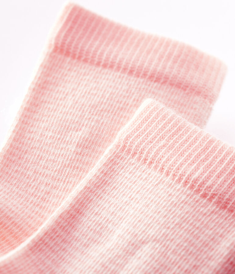 Par de calcetines de beb&eacute;. rosa/blanco