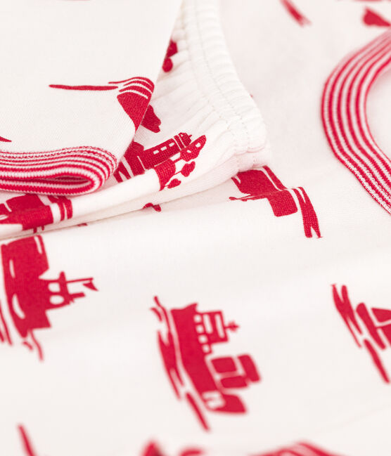 Pijama Le Havre de túbico para niño/niña blanco MARSHMALLOW/rojo PEPS