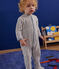 Pijama de terciopelo con estampado de cohetes para bebé blanco MARSHMALLOW/blanco MULTICO