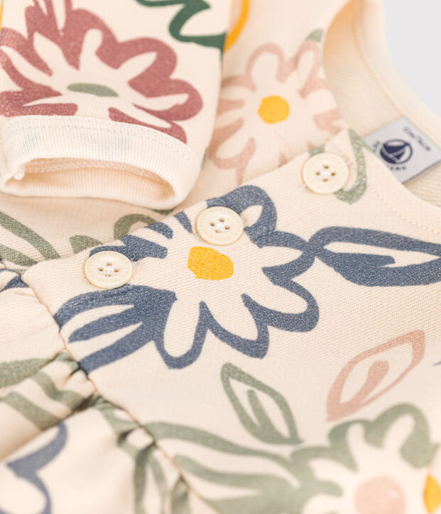 Vestido de manga larga para beb&eacute; crudo/multicolor