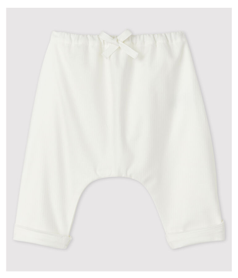 Pantal&oacute;n blanco de beb&eacute; de popelina de algod&oacute;n ecol&oacute;gico blanco