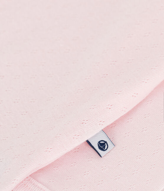 Pijama de algodón sin pies con cuello claudine para bebé rosa FLEUR