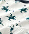 Pijama con estampado de caballeros de niño de algodón blanco MARSHMALLOW/blanco MULTICO