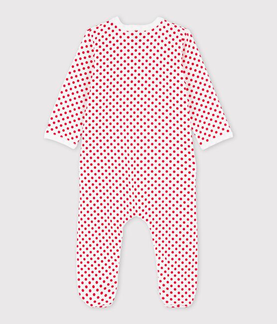 Pelele de punto con lunares de bebé blanco ECUME/rojo TERKUIT