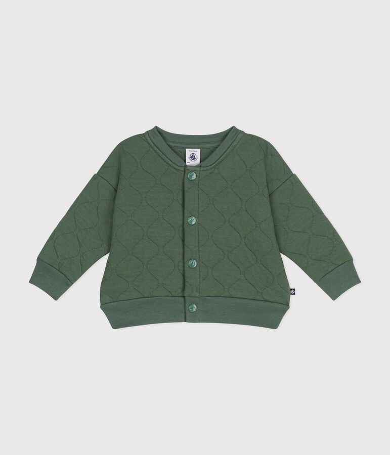 Chaqueta de punto de t&uacute;bico acolchado para beb&eacute; verde