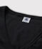 Camiseta de cuello de pico emblemática de algodón de mujer azul SMOKING