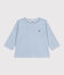 Camiseta de manga larga de algodón a rayas para bebé ADRIATIC/ MARSHMALLOW