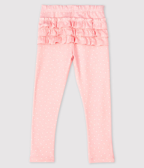 «Leggings» estampados para bebé niña rosa MINOIS/blanco MARSHMALLOW