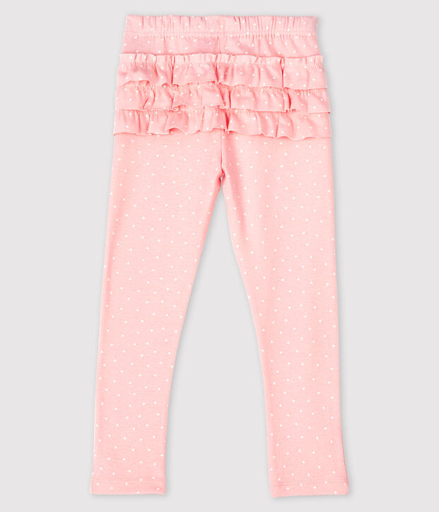 Leggings estampados para beb&eacute; ni&ntilde;a rosa/blanco
