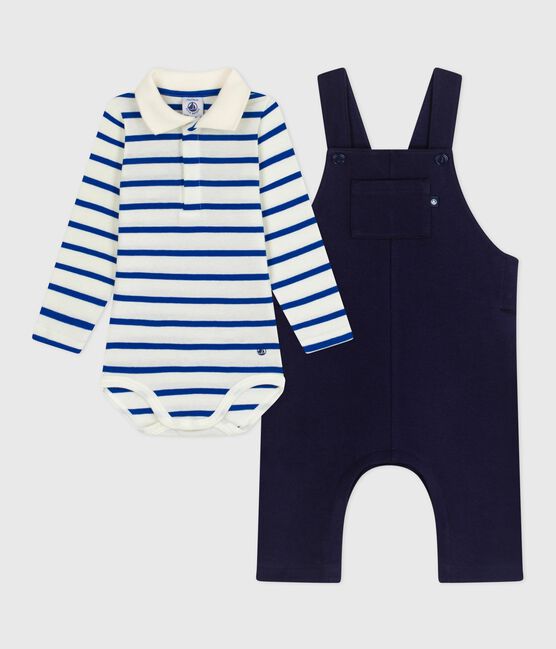 Conjunto de regalo de algodón para bebé: peto y body variante 1