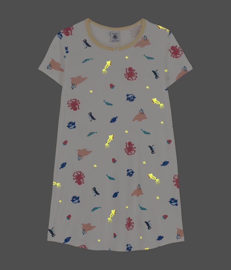 Camis&oacute;n fosforescente de algod&oacute;n para ni&ntilde;a blanco/multicolor