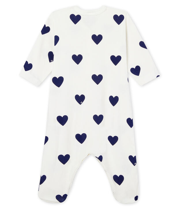 Pelele de punto de algod&oacute;n para beb&eacute; ni&ntilde;a-ni&ntilde;o blanco/azul