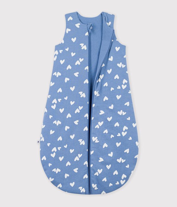 Saco para beb&eacute; de algod&oacute;n con estampado de corazones TOG 2,5 azul/blanco