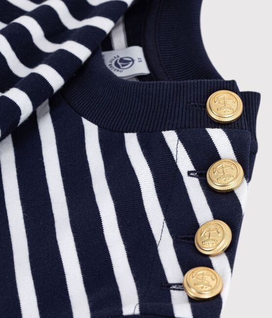 Marinera de algodón para mujer azul SMOKING/blanco MARSHMALLOW