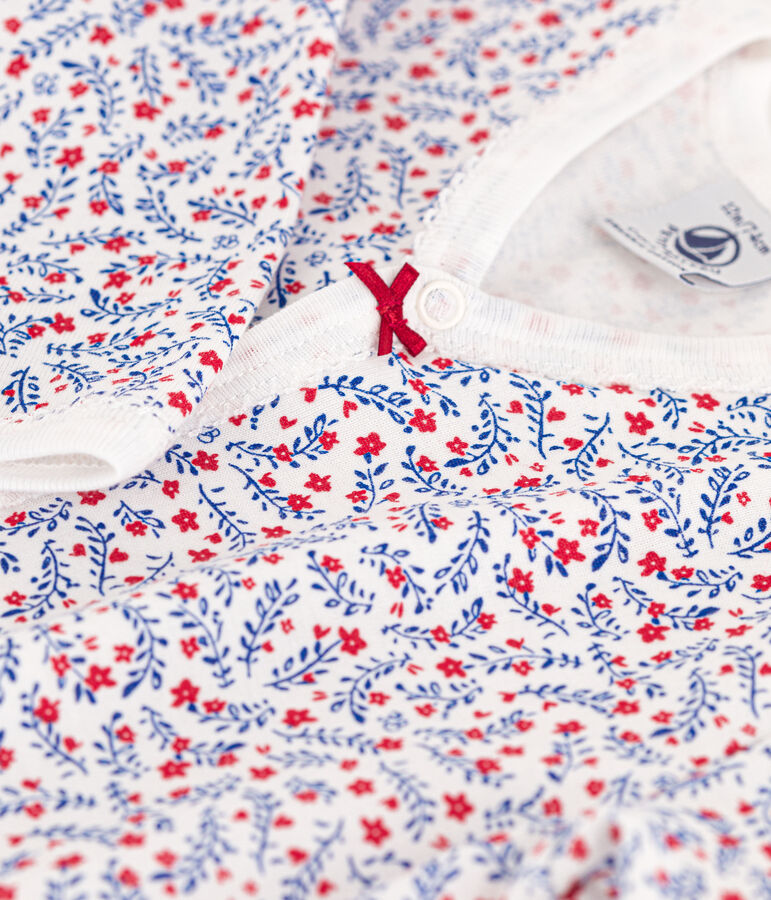 Pelele de algod&oacute;n con flores blanco/multicolor